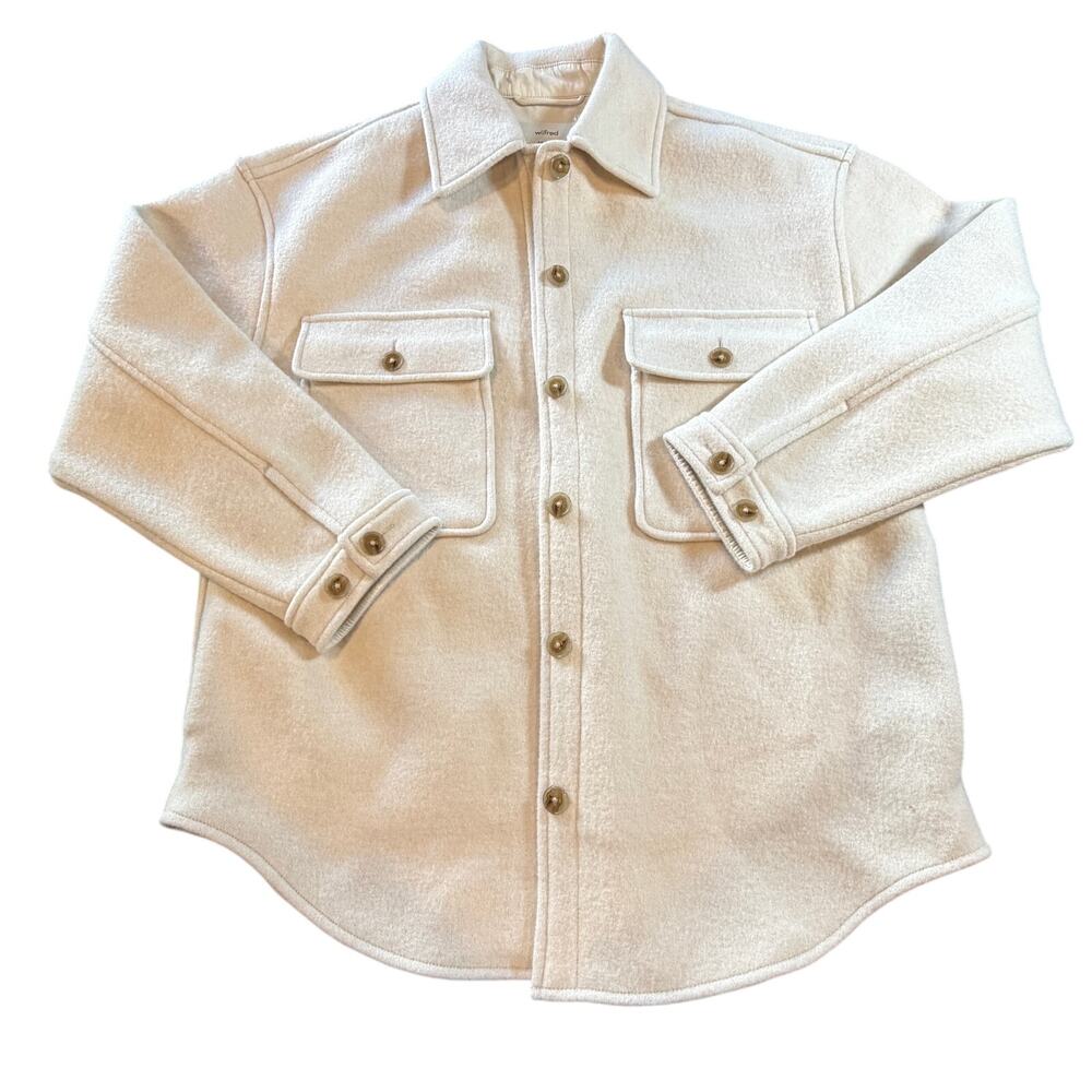 Aritzia Wilfred Yvonne Beige Cream Merino Wool Jacket
